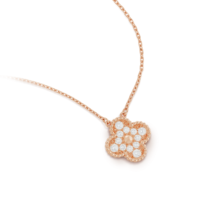 ¡®Twinkle jewelry¡¯CLOVER 15MM DIAMOND SINGLE FLOWER NECKLACE