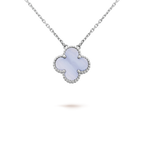 ¡®Twinkle jewelry¡¯CLOVER 15MM BLUE CHALCEDONY NECKLACE SILVER