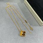 ¡®Twinkle jewelry¡¯CLOVER 15MM DIAMOND AND YELLOW TIGER'S EYE AGATE necklace