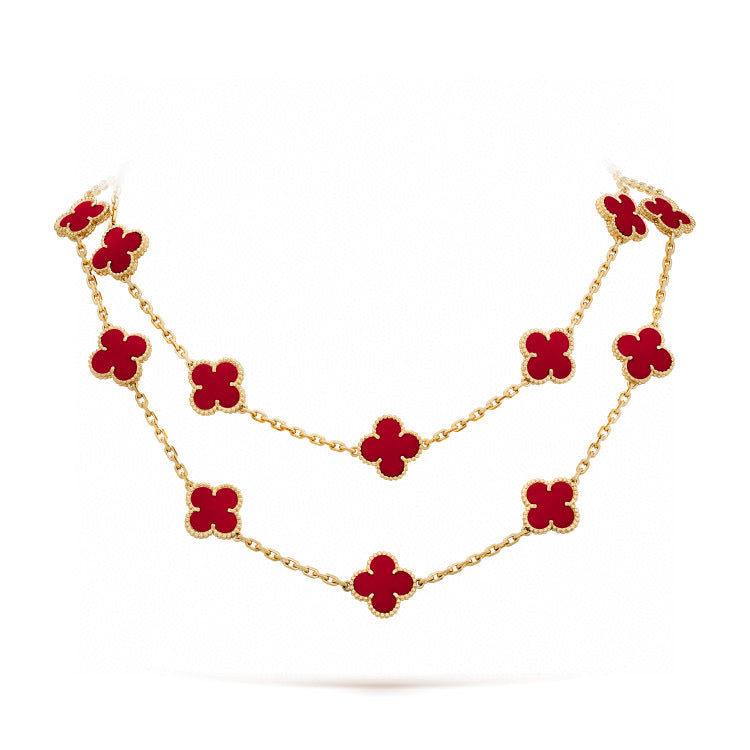 ¡®Twinkle jewelry¡¯CLOVER 20 MOTIFS CARNELIAN NECKLACE