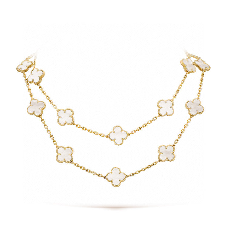 ¡®Twinkle jewelry¡¯CLOVER 20 MOTIFS WHITE MOP NECKLACE