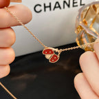 ¡®Twinkle jewelry¡¯LUCKY  CARNELIANS LADYBUG NECKLACE