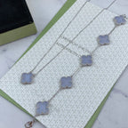 [Twinkle jewelry]New  CLOVER 5 MOTIF PURPLE CHALCEDONY BRACELET COLLECTION