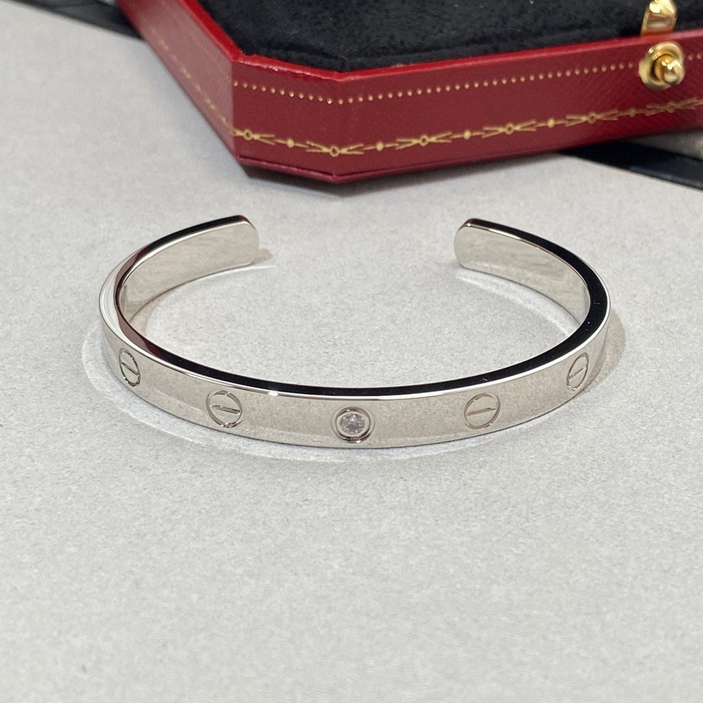 ¡®Twinkle jewelry¡¯LOVE BRACELET 6.1MM 1 DIAMOND OPEN CUFF