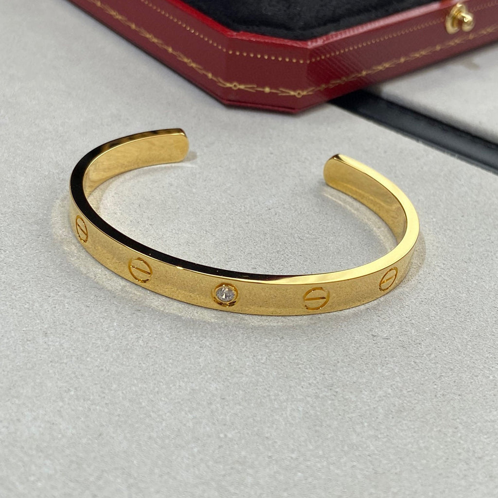 ¡®Twinkle jewelry¡¯LOVE BRACELET 6.1MM 1 DIAMOND OPEN CUFF