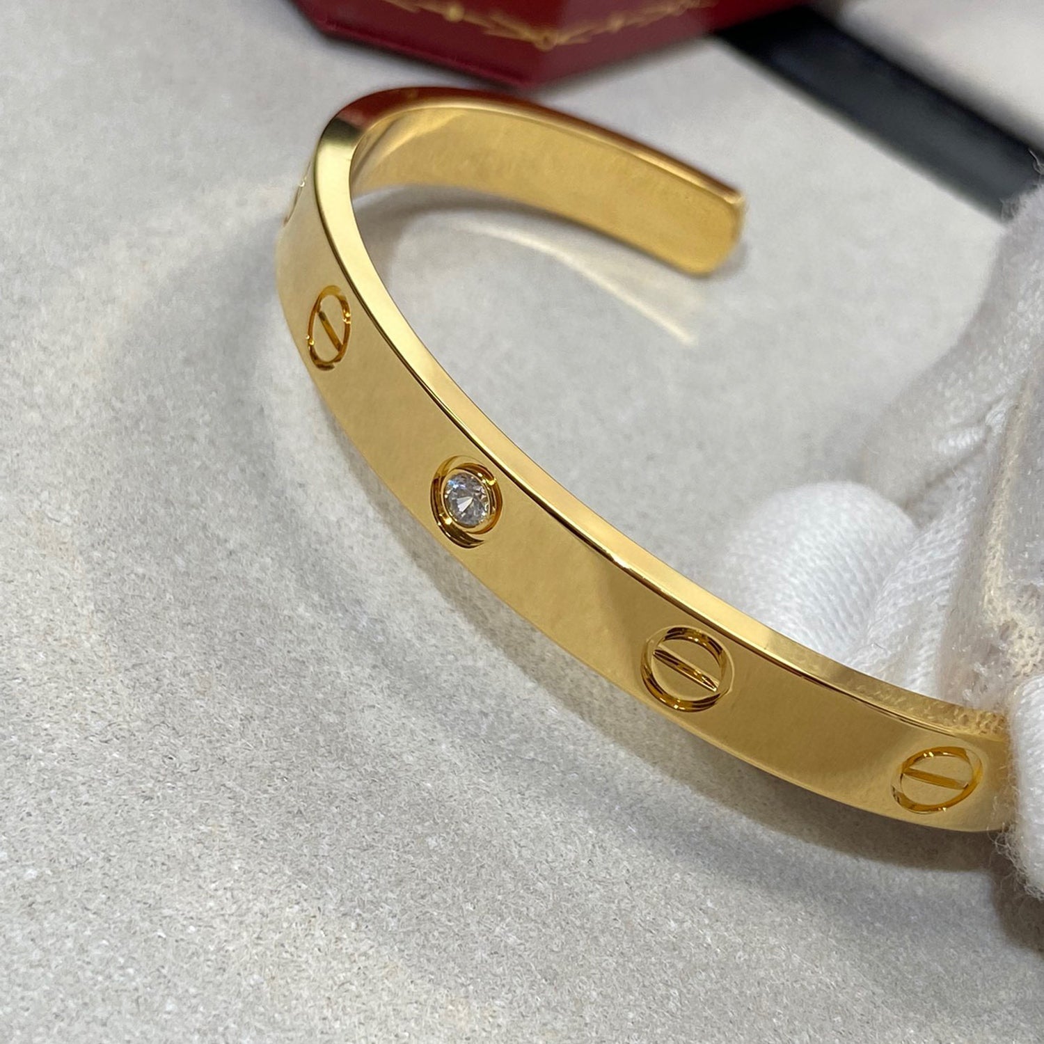 ¡®Twinkle jewelry¡¯LOVE BRACELET 6.1MM 1 DIAMOND OPEN CUFF