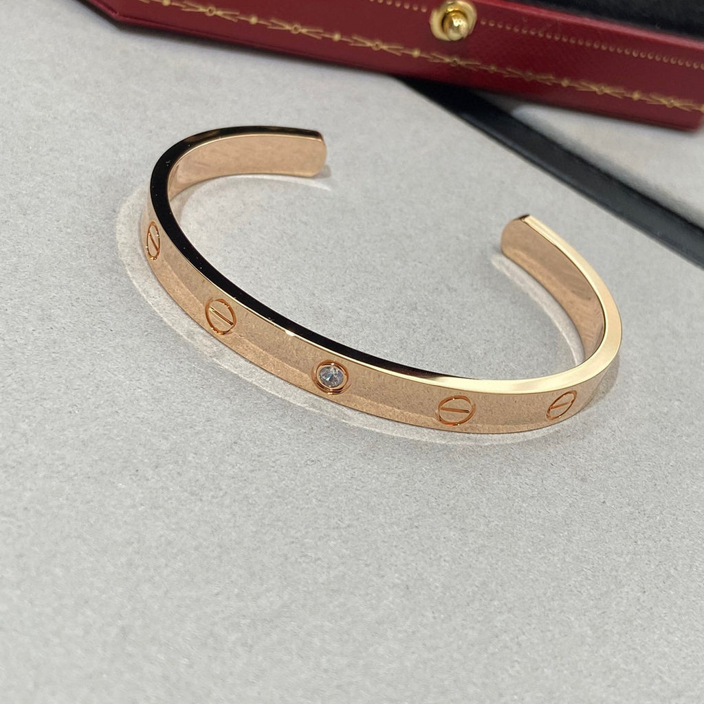 ¡®Twinkle jewelry¡¯LOVE BRACELET 6.1MM 1 DIAMOND OPEN CUFF