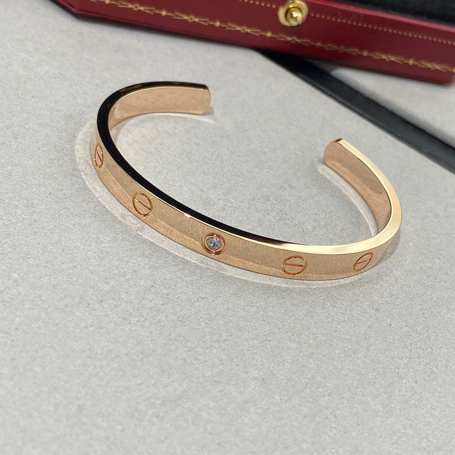 ¡®Twinkle jewelry¡¯LOVE BRACELET 6.1MM 1 DIAMOND OPEN CUFF