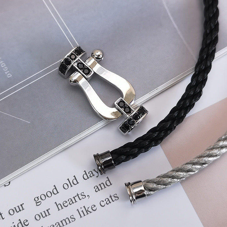 ¡®Twinkle jewelry¡¯FORCE LARGE HORSESHOE BLACK DIAMOND BRACELET SILVER