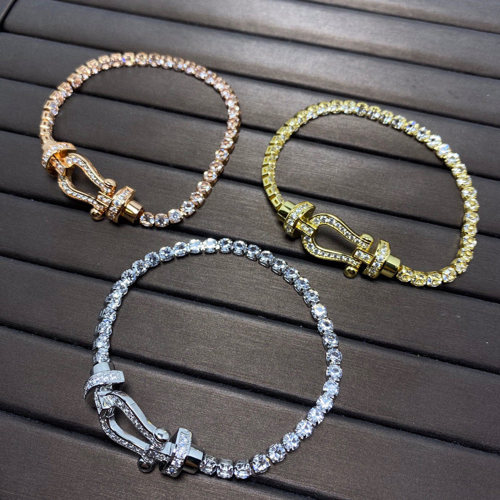 ¡®Twinkle jewelry¡¯FORCE  LARGE HORSESHOE FULL DIAMOND TENNIS BRACELET