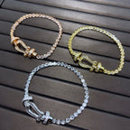 ¡®Twinkle jewelry¡¯FORCE  LARGE HORSESHOE FULL DIAMOND TENNIS BRACELET