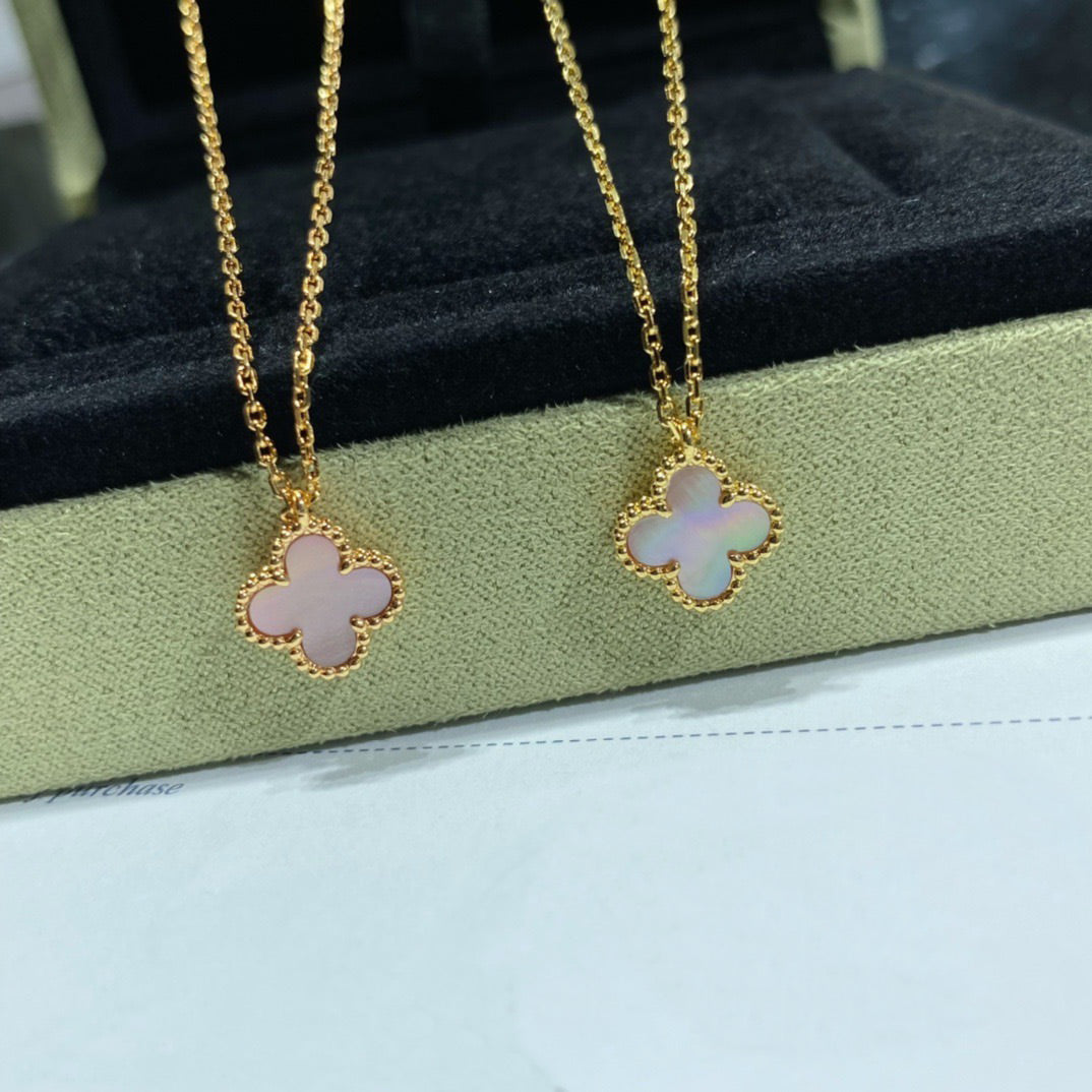 ¡®Twinkle jewelry¡¯CLOVER 15MM PINK MOTHER-OF-PEARL SINGLE FLOWER NECKLACE