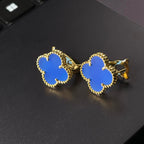 [Twinkle jewelry] CLOVER LARGE (20mm) 1 MOTIFS BLUE MOP STUD EARRINGS