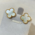 [Twinkle jewelry] CLOVER LARGE (20mm) 1 MOTIFS WHITE MOP STUD EARRINGS