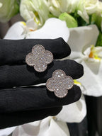 [Twinkle jewelry] CLOVER 20MM MOTIFS DIAMOND STUD EARRINGS SILVER