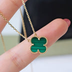 ¡®Twinkle jewelry¡¯CLOVER 15MM MALACHITE SINGLE FLOWER  NECKLACE