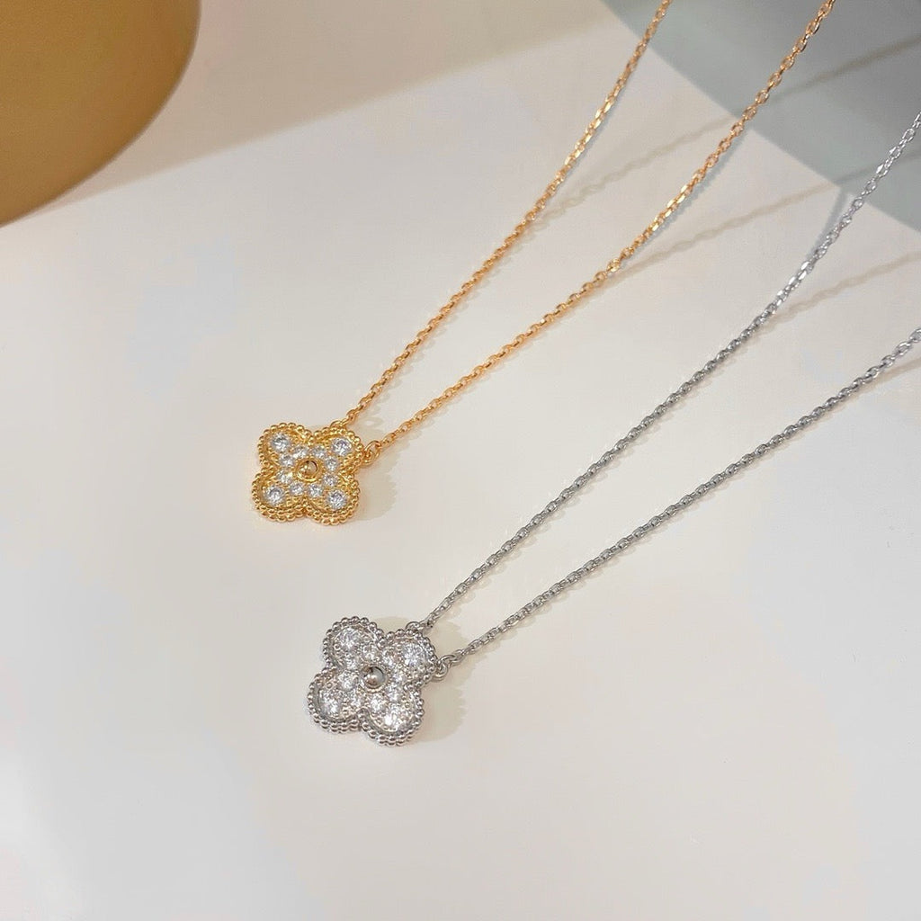 ¡®Twinkle jewelry¡¯CLOVER 15MM DIAMOND SINGLE FLOWER NECKLACE