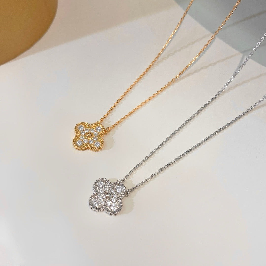 ¡®Twinkle jewelry¡¯CLOVER 15MM DIAMOND SINGLE FLOWER NECKLACE