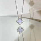 ¡®Twinkle jewelry¡¯CLOVER 15MM BLUE CHALCEDONY NECKLACE SILVER