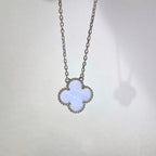 ¡®Twinkle jewelry¡¯CLOVER 15MM BLUE CHALCEDONY NECKLACE SILVER