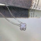 ¡®Twinkle jewelry¡¯CLOVER 15MM BLUE CHALCEDONY NECKLACE SILVER