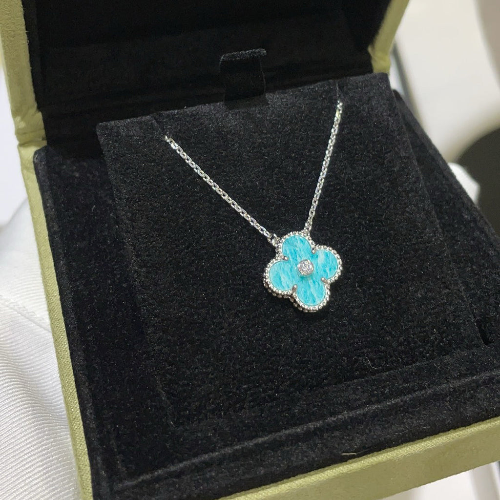 ¡®Twinkle jewelry¡¯CLOVER 15MM DIAMOND SVRES PORCELAIN  NECKLACE SILVER