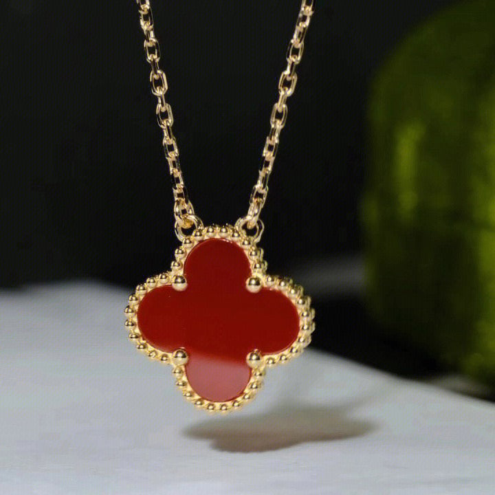 ¡®Twinkle jewelry¡¯CLOVER 15MM CARNELIAN SINGLE FLOWER NECKLACE
