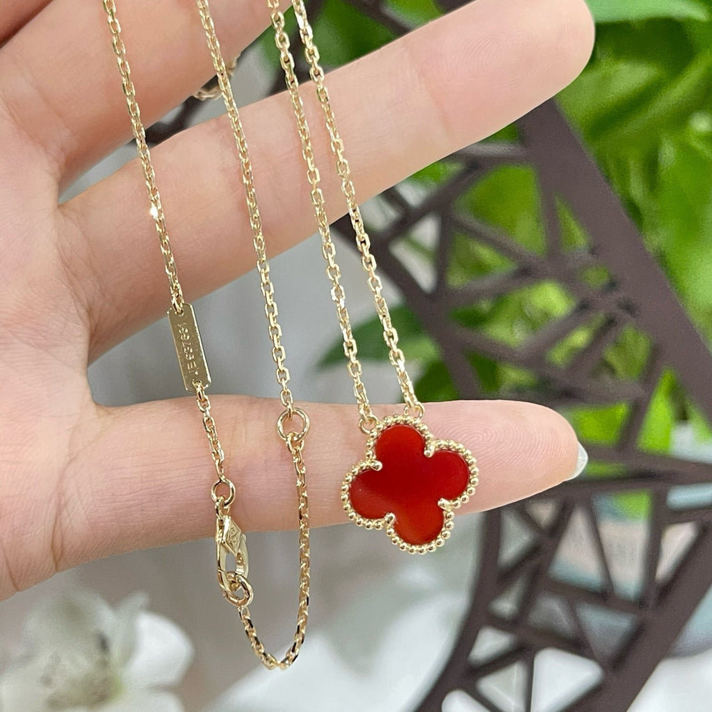 ¡®Twinkle jewelry¡¯CLOVER 15MM CARNELIAN SINGLE FLOWER NECKLACE