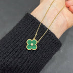¡®Twinkle jewelry¡¯CLOVER 15MM DIAMOND TURQUOISE NECKLACE
