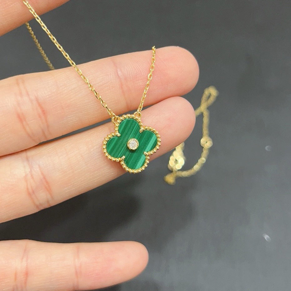¡®Twinkle jewelry¡¯CLOVER 15MM DIAMOND TURQUOISE NECKLACE