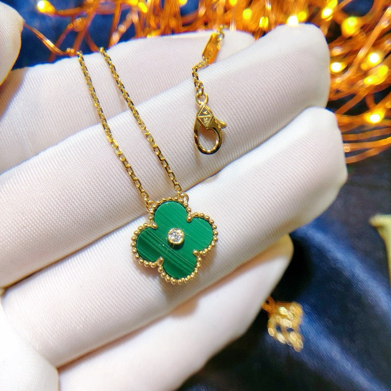 ¡®Twinkle jewelry¡¯CLOVER 15MM DIAMOND TURQUOISE NECKLACE