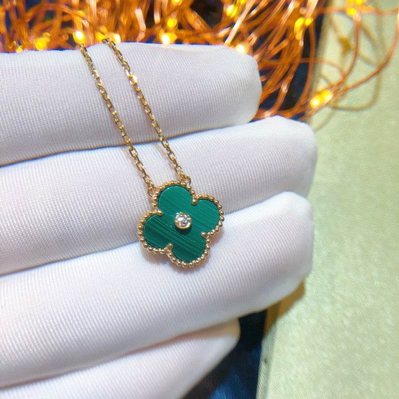 ¡®Twinkle jewelry¡¯CLOVER 15MM DIAMOND TURQUOISE NECKLACE
