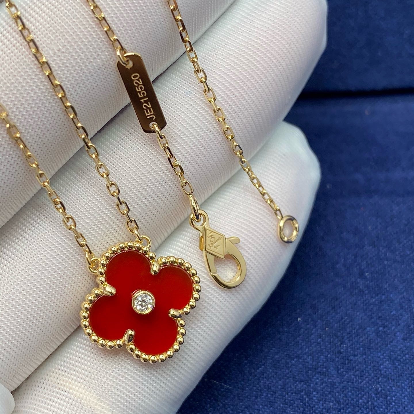¡®Twinkle jewelry¡¯CLOVER 15MM DIAMOND CARNELIAN NECKLACE