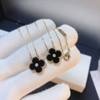 ¡®Twinkle jewelry¡¯CLOVER 15MM DIAMOND ONYX NECKLACE