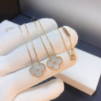 ¡®Twinkle jewelry¡¯CLOVER 15MM DIAMOND WHITE FRITILLARIA NECKLACE