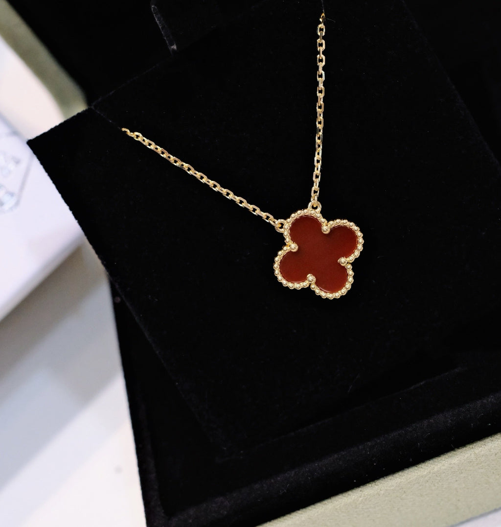 ¡®Twinkle jewelry¡¯CLOVER 15MM CARNELIAN SINGLE FLOWER NECKLACE