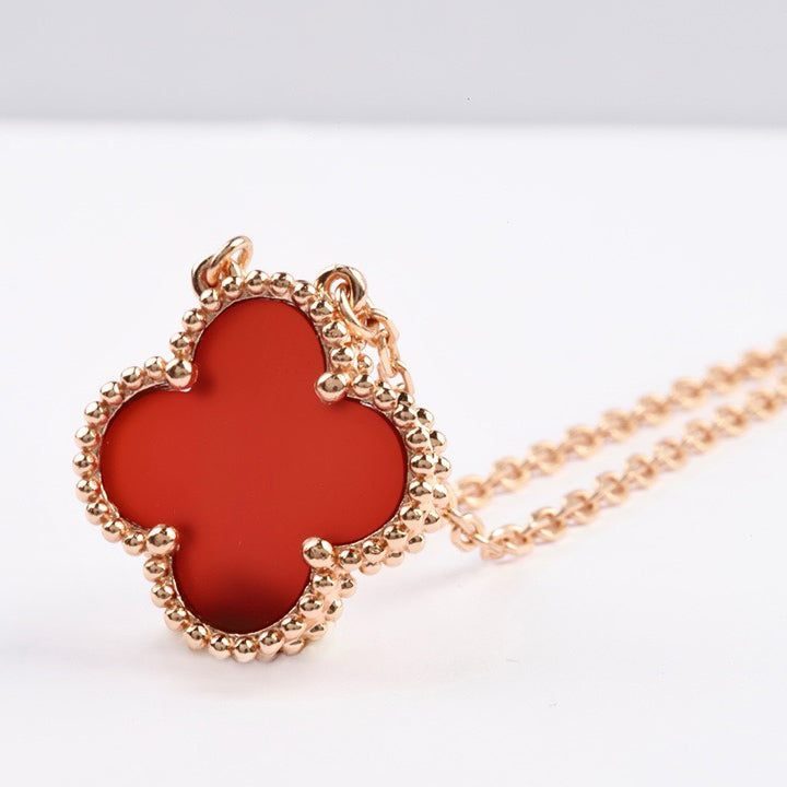 ¡®Twinkle jewelry¡¯CLOVER 15MM CARNELIAN SINGLE FLOWER NECKLACE
