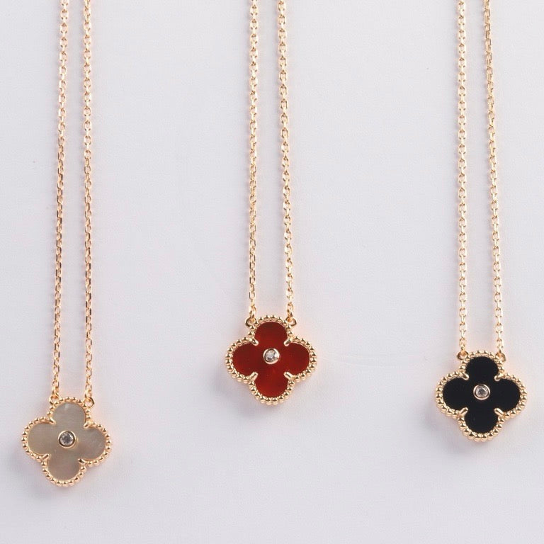 ¡®Twinkle jewelry¡¯CLOVER 15MM DIAMOND CARNELIAN NECKLACE