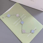 [Twinkle jewelry]New  CLOVER 5 MOTIF PURPLE CHALCEDONY BRACELET COLLECTION