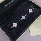 [Twinkle jewelry]New  CLOVER 5 MOTIF PURPLE CHALCEDONY BRACELET COLLECTION