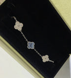[Twinkle jewelry]New  CLOVER 5 MOTIF PURPLE CHALCEDONY BRACELET COLLECTION