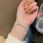 [Twinkle jewelry]New  CLOVER 5 MOTIF PURPLE CHALCEDONY BRACELET COLLECTION