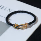 ¡®Twinkle jewelry¡¯FORCE LARGE HORSESHOE BLACK WHITE DIAMOND BRACELET ROSE GOLD