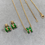 ¡®Twinkle jewelry¡¯POP H GREEN NECKLACE SILVER AND GOLD