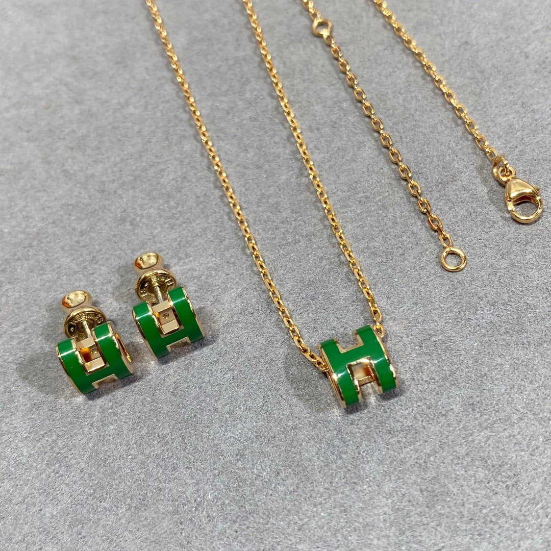 ¡®Twinkle jewelry¡¯POP H GREEN NECKLACE SILVER AND GOLD