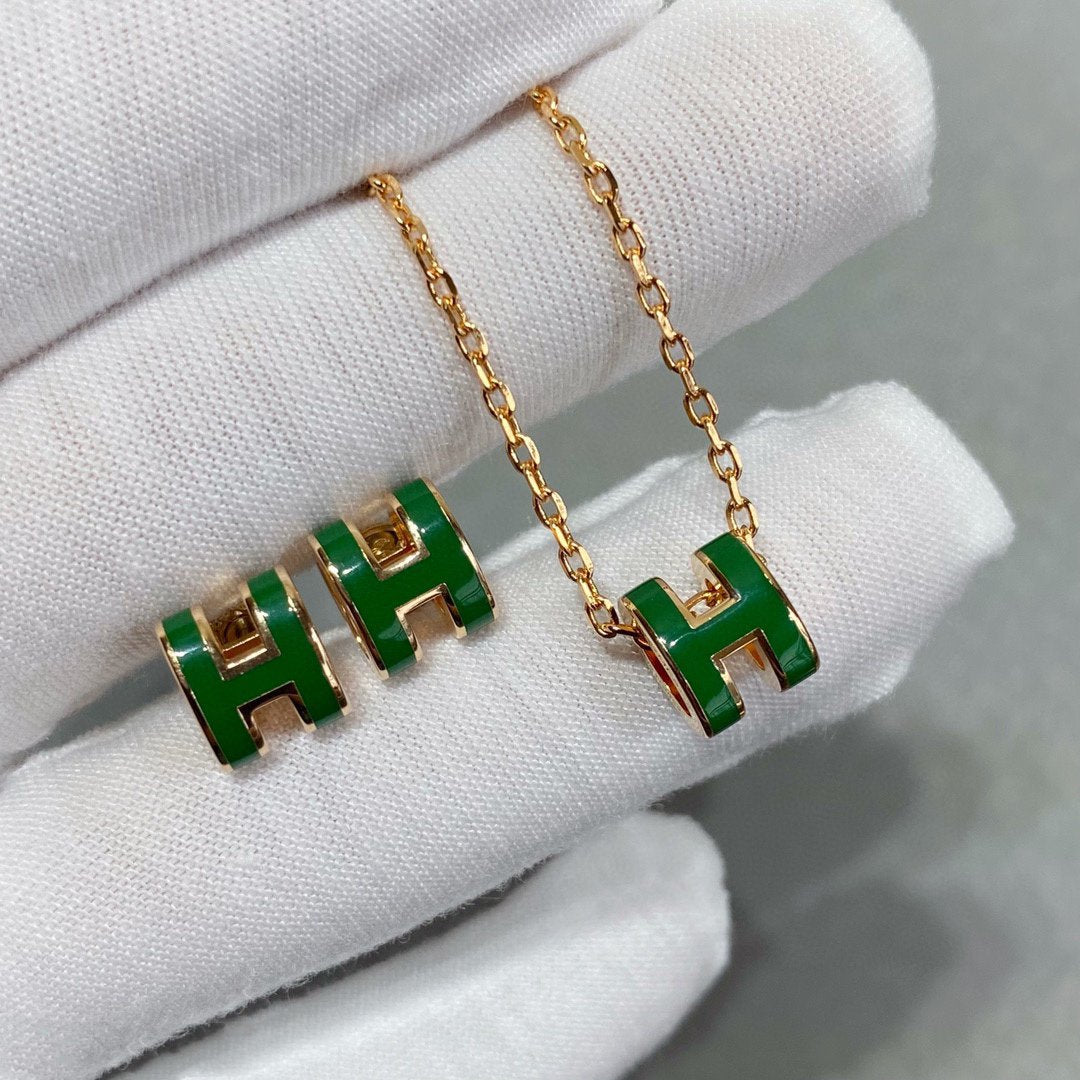 ¡®Twinkle jewelry¡¯POP H GREEN NECKLACE SILVER AND GOLD
