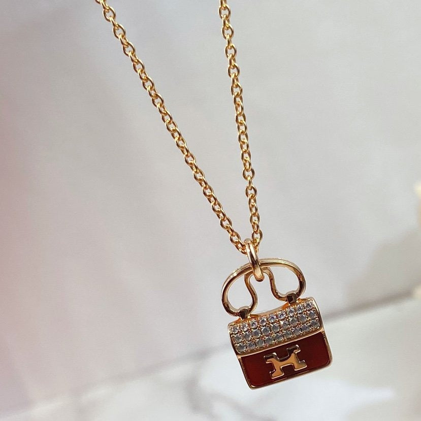 ¡®Twinkle jewelry¡¯CONSTANCE RED PEDANT PINK GOLD NECKLACE