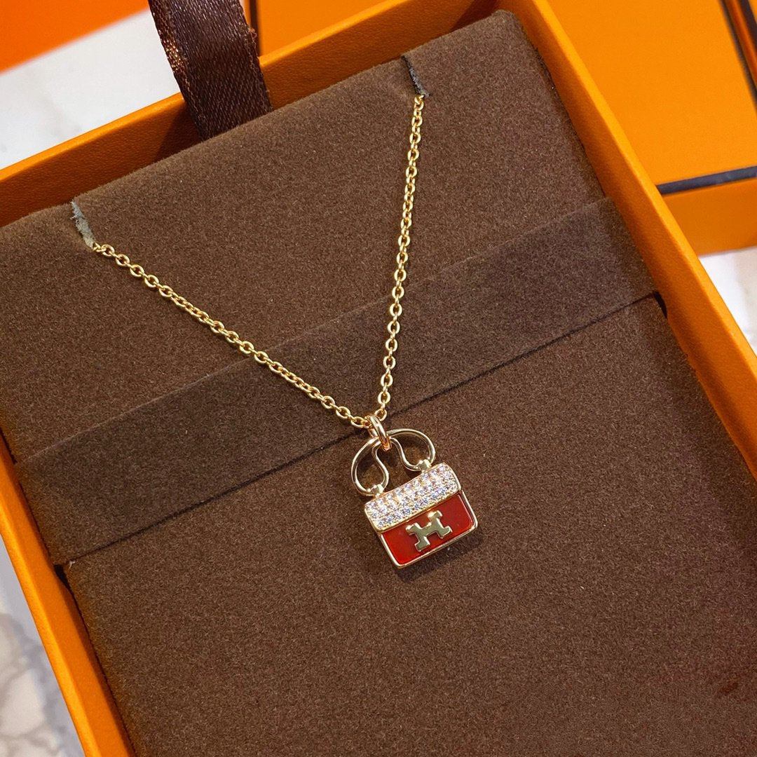 ¡®Twinkle jewelry¡¯CONSTANCE RED PEDANT PINK GOLD NECKLACE