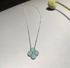 ¡®Twinkle jewelry¡¯CLOVER 1 DIAMOND LIGHT BLUE SILVER NECKLACE
