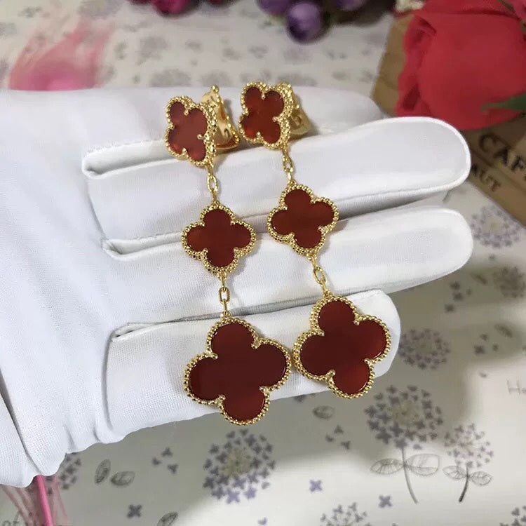 ¡®Twinkle jewelry¡¯CLOVER 3 MOTIF CARNELIAN DROP EARRINGS